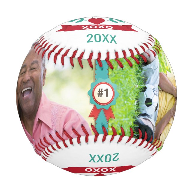 Grandfather Papa Father's Day Gift Photos Baseball (Front)