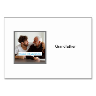 Grandfather Photo Personalised Family Flashcards Table Number