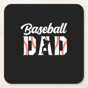Grandfather Quotes   Baseball Dad Square Paper Coaster