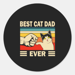 Grandfather Quotes Best Cat Dad Ever Classic Round Sticker