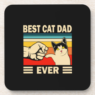 Grandfather Quotes Best Cat Dad Ever Coaster