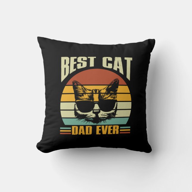 Grandfather Quotes | Best Cat Dad Ever Cushion (Front)