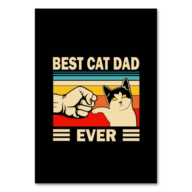 Grandfather Quotes | Best Cat Dad Ever Table Number (Front)