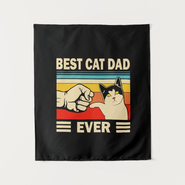 Grandfather Quotes | Best Cat Dad Ever Tapestry (Front)