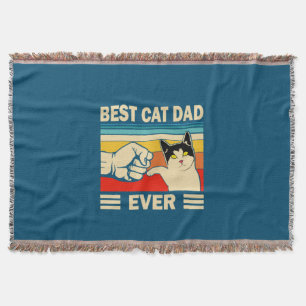 Grandfather Quotes Best Cat Dad Ever Throw Blanket