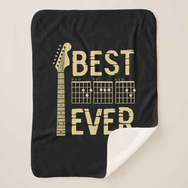 Grandfather Quotes | Best Dad Guitar Ever Sherpa Blanket (Front)