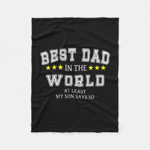 Grandfather Quotes   Best Dad In The World Fleece Blanket