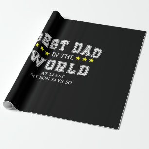 Grandfather Quotes   Best Dad In The World Wrapping Paper