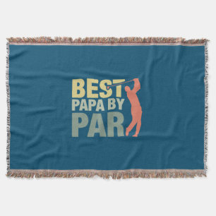 Grandfather Quotes   Best Papa By Par Golf Throw Blanket