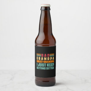 Grandfather Quotes   Dad Great Grandpa Beer Bottle Label