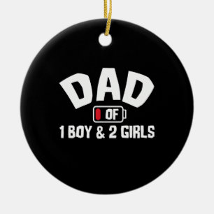 Grandfather Quotes Dad Of One Boy Ceramic Tree Decoration