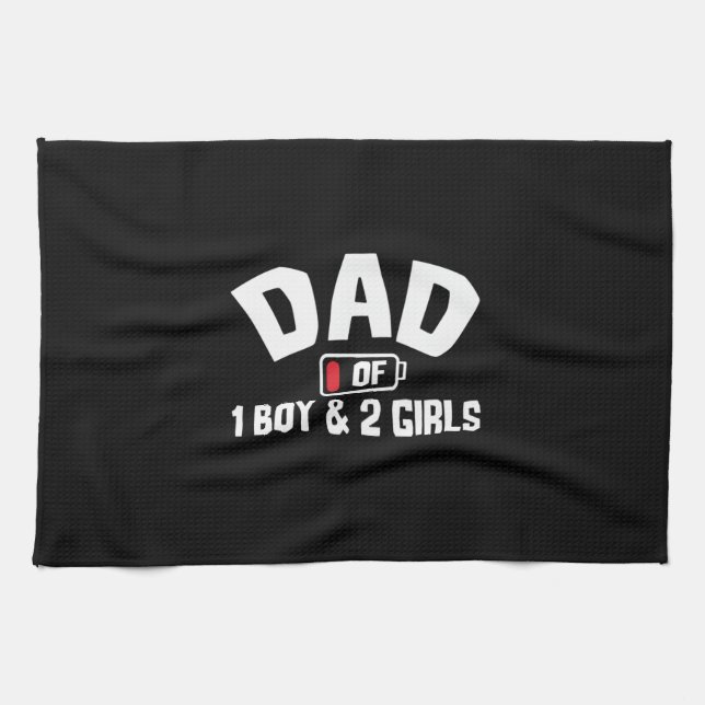 Grandfather Quotes | Dad Of One Boy Tea Towel (Horizontal)