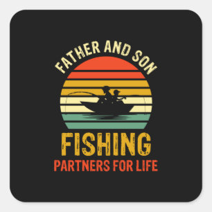 Grandfather Quotes Father And Son Fishing Partner Square Sticker