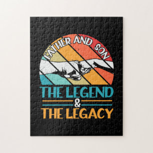 Grandfather Quotes Father And Son The Legend Jigsaw Puzzle