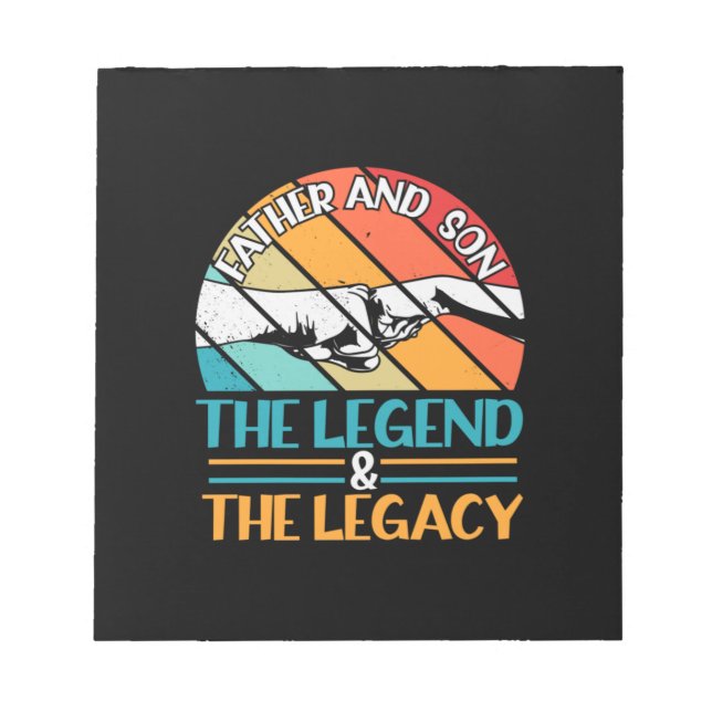 Grandfather Quotes | Father And Son The Legend Notepad (Front)