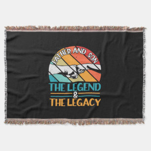 Grandfather Quotes   Father And Son The Legend Throw Blanket