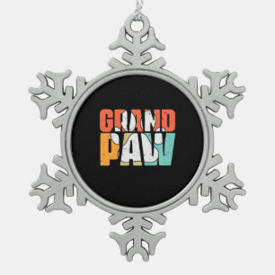 Grandfather Quotes   Grandpaw Dog Snowflake Pewter Christmas Ornament