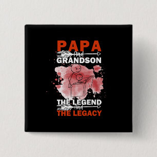 Grandfather Quotes Papa And Grandson 15 Cm Square Badge