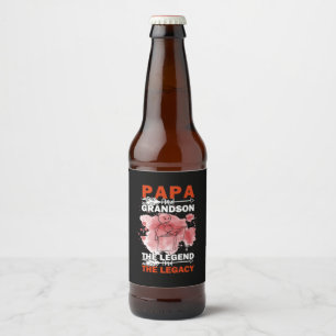 Grandfather Quotes Papa And Grandson Beer Bottle Label