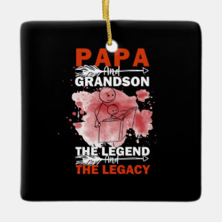 Grandfather Quotes | Papa And Grandson Ceramic Ornament