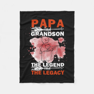 Grandfather Quotes   Papa And Grandson Fleece Blanket