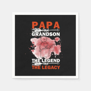 Grandfather Quotes Papa And Grandson Napkin