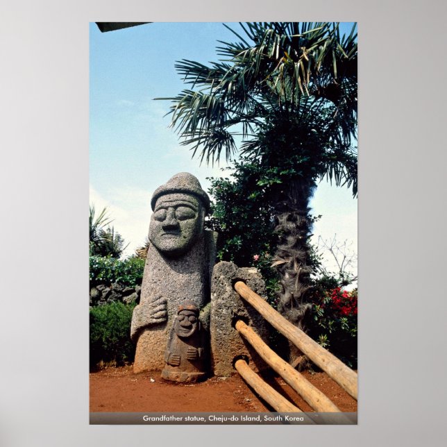 Grandfather statue, Cheju-do Island, South Korea Poster (Front)