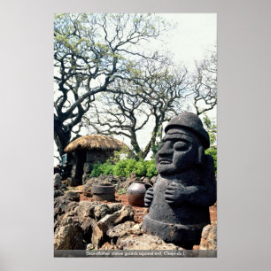 Grandfather statue guards against evil, Cheju-do I Poster