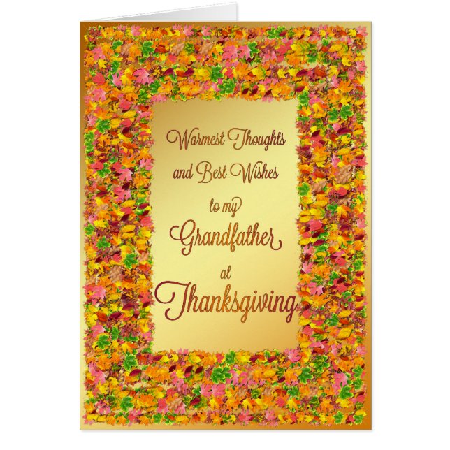 Grandfather Thanksgiving, fall leaves (Front)