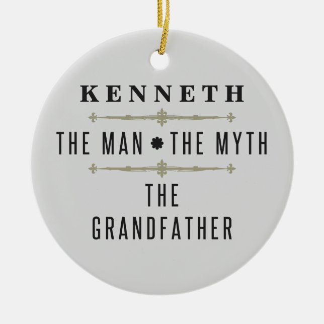 Grandfather The Man The Myth Ceramic Tree Decoration (Front)