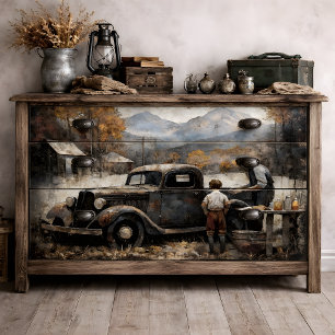 Grandfather's Pickup Decoupage Tissue Paper