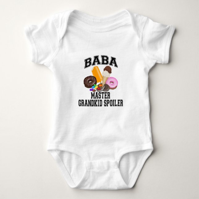 Grandkid Spoiler Baba Baby Bodysuit (Front)