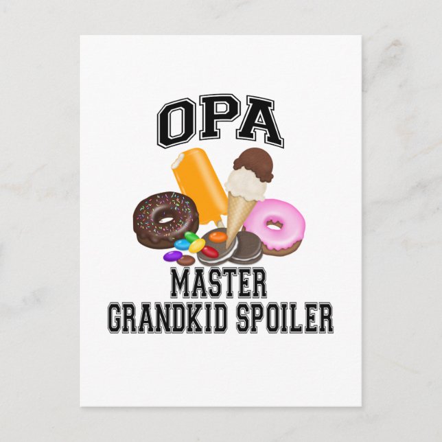 Grandkid Spoiler Opa Postcard (Front)