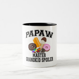 Grandkid Spoiler Papaw Two-Tone Coffee Mug