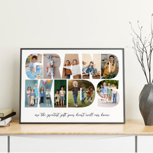 Grandkids 9 Photo Collage, Gift for Grandparents Poster