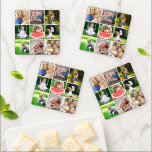 Grandkids 9 Square Photo Instagram Collage Coaster Set<br><div class="desc">Affordable custom printed coasters personalised with your photos and text. This template has space for 9 square Instagram photos. Use the design tools to add your own text, add more photos, change the background colour and edit text fonts and colours to create a unique one of a kind gift for...</div>