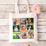 Grandkids 9 Square Photo Instagram Collage Tote Bag<br><div class="desc">Affordable custom printed tote bags personalised with your photos and text. This template has space for 9 square Instagram photos. Use the design tools to add your own text, add more photos, change the background colour and edit text fonts and colours to create a unique one of a kind Mother's...</div>