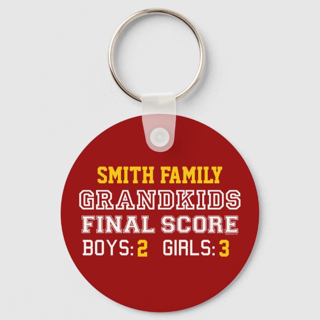 Grandkids Final Score Custom Keychain (Front)