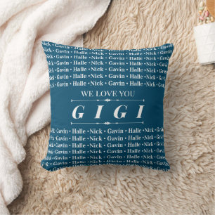 Grandkids Gigi with Grandchildren Names Cushion
