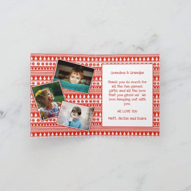 Grandkids Grandpa Grandma Photo Merry Christmas Card (Inside)