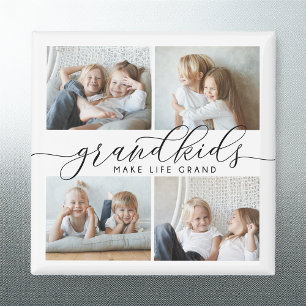 Grandkids Make Life Grand   4 Photo Magnet