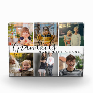 Grandkids Make Life Grand 6 Photo Gift For Grandma Block