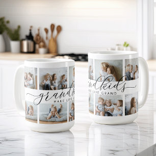 Grandkids Make Life Grand 8 Photo Collage Coffee Mug
