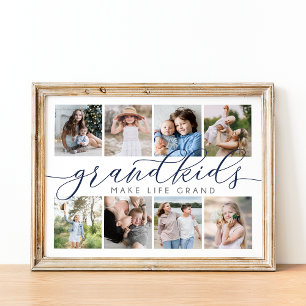 Grandkids Make Life Grand   8 Photo Collage Poster
