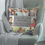 Grandkids Make Life Grand 8 Photo Grey Custom Cushion<br><div class="desc">Add all the grandkids names to this custom photo pillow. "Grandkids make life grand" is lettered in casual handwritten and skinny font typography. The photo template is ready for you to add the names of the grandchildren and 8 of your favourite photos, which are displayed in square / instagram and...</div>