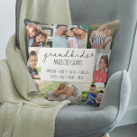 Grandkids Make Life Grand 8 Photo Personalised Cushion<br><div class="desc">Add all the grandkids names to this custom photo pillow. "Grandkids make life grand" is lettered in casual handwritten and skinny font typography. The photo template is ready for you to add the names of the grandchildren and 8 of your favourite photos, which are displayed in square / instagram and...</div>