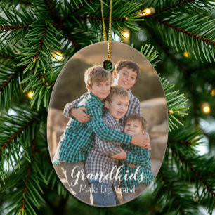 Grandkids Make Life Grand Ceramic Tree Decoration