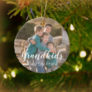 Grandkids Make Life Grand Ceramic Tree Decoration
