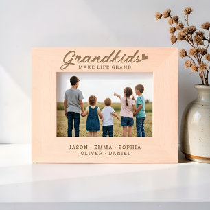 Grandkids Make Life Grand Custom Names Keepsake Etched Frames