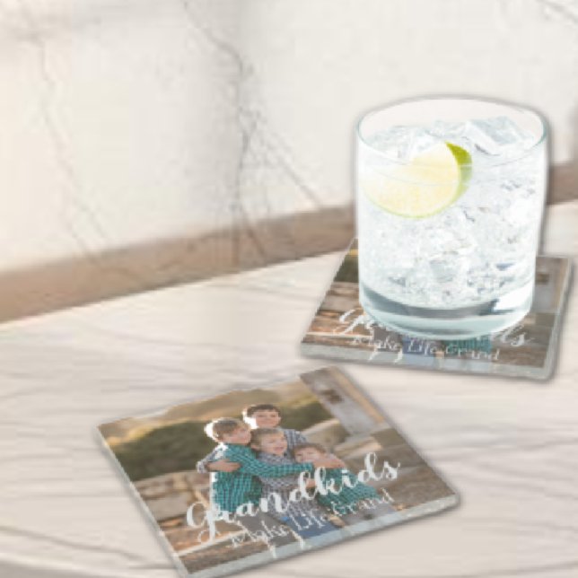 Grandkids Make Life Grand Glass Coaster (Creator Uploaded)